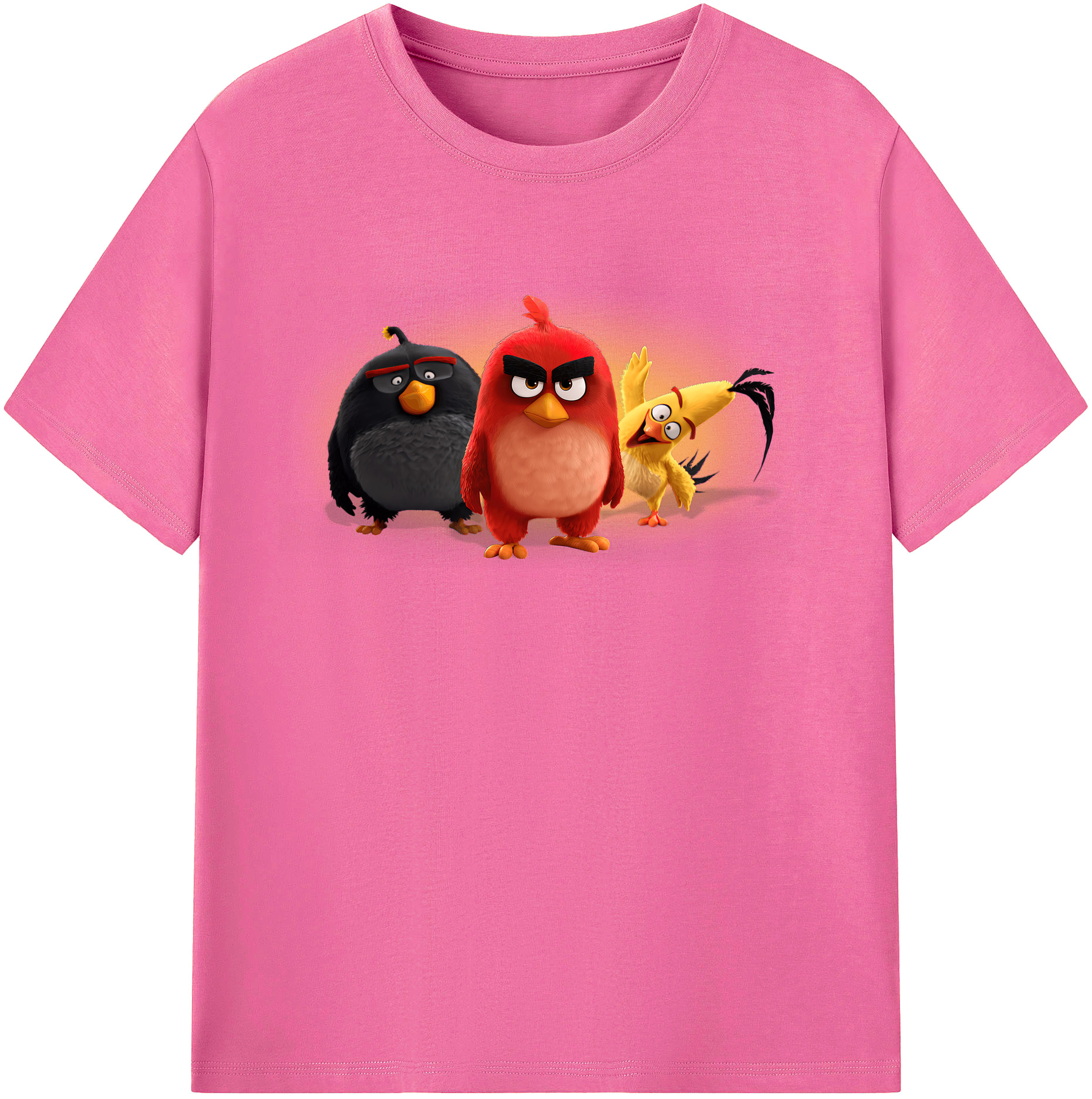 （画像用） Angry Birds アングリーバード レディースカジュアルプリントTシャツ（綿100％）